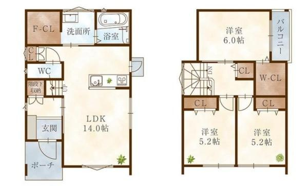 梅原6-6号　新築戸建の間取り