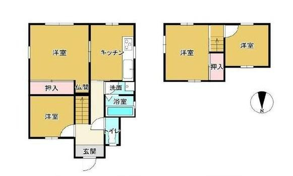 岩出市水栖　中古戸建の間取り