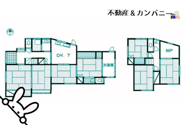 松山市苞木の中古一戸建の間取り
