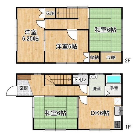 売中古戸建　中央区曳馬一丁目の間取り|コンパクトな敷地ですが4DKの部屋数があり、使い勝手の良い間取りです。