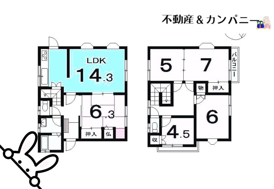 松山市湯の山６丁目の中古一戸建の間取り