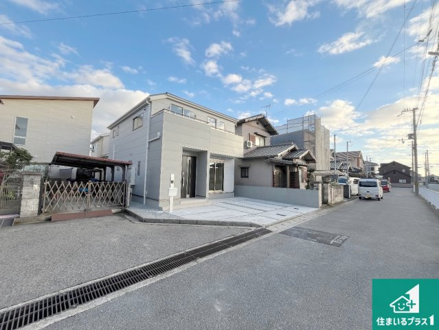 姫路市大津区西土井　新築一戸建ての前面道路含む現地写真|車通りの少ない前面道路！お子様がいらっしゃるご家族でも安心！