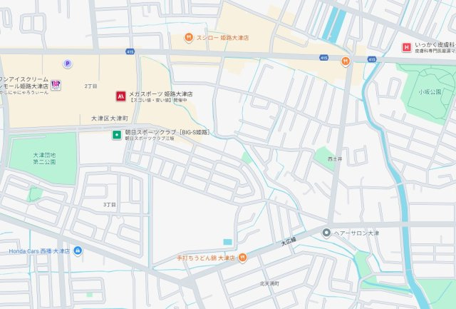 姫路市大津区西土井　新築一戸建ての地図