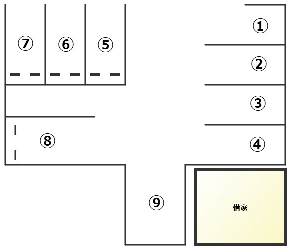 第２田中駐車場の区画図