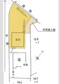 近江八幡市長光寺町の倉庫の区画図