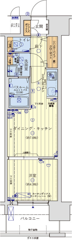 レオンコンフォート九条ガレリアの間取り