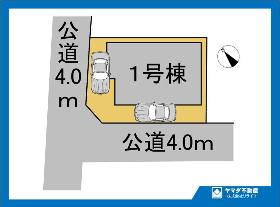 ブルーミングガーデン　江南市飛高町門野　全1区画分譲の区画図|■区画図
■YAMADA電機の　ヤマダ不動産　株式会社リライフ　
いつでもお問合わせ下さい。