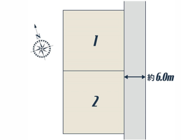 常総市新石下　全２邸の区画図|全棟配置図