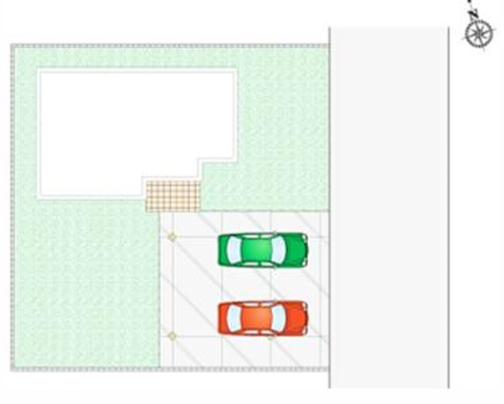常総市新石下　全２邸の区画図|配置図