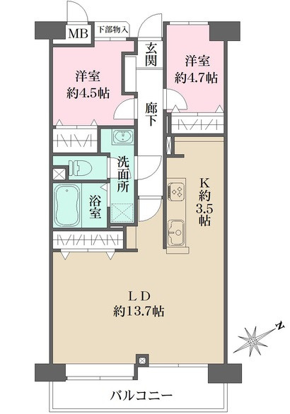 藤和猫屋町ハイタウンの間取り