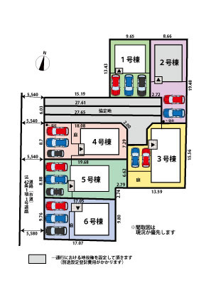 今宿東3丁目　新築戸建　6棟の区画図