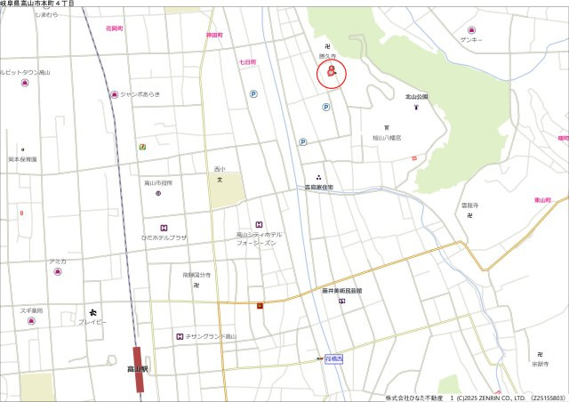 10/13新規　10/20商談中　戸建　高山市大新町3丁目　1,500万円の地図