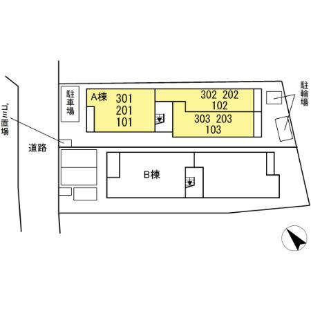 マリポーサ高畑Aの区画図