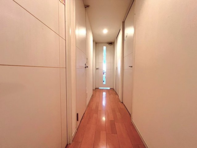 ヴォックスシティ　3階の内装|廊下には、日用品などの収納に便利な可動棚付きの物入があります。