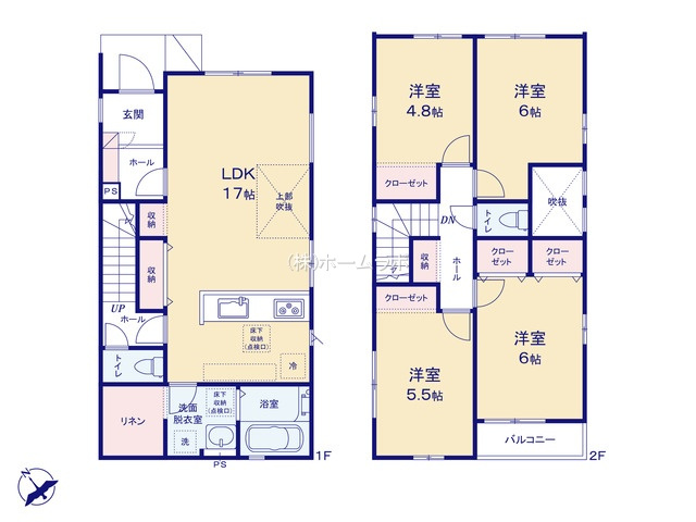【新築】鶴ヶ島市南町１期 ２号棟の間取り