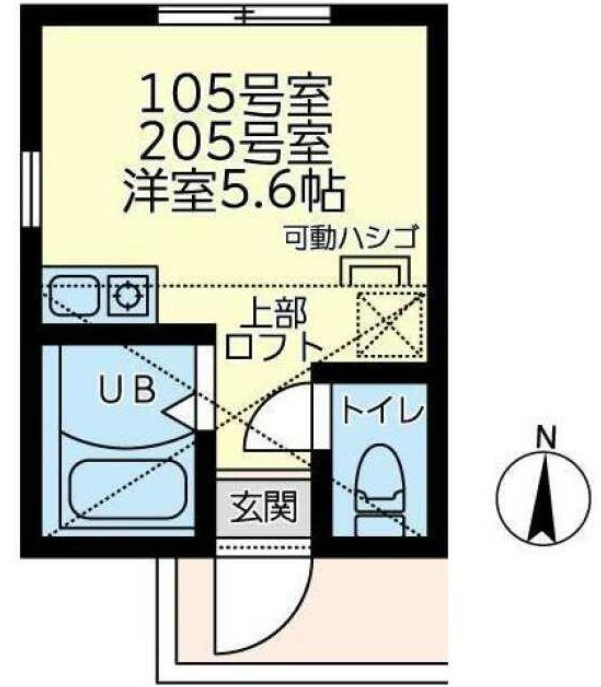 横浜市神奈川区松見町２丁目のアパートの間取り