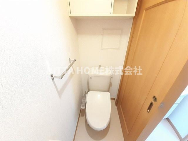 フラットワンＡのトイレ|温水洗浄付きのトイレになります＊