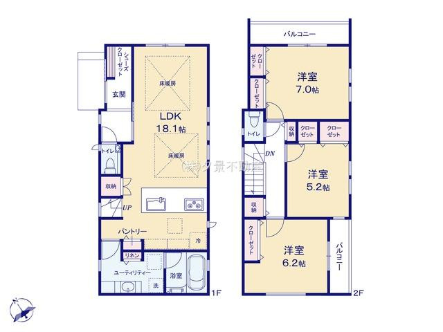 南区大谷場２丁目3-7新築一戸建てライフバディ サンセリテの間取り