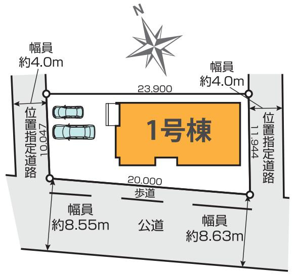 水戸市小吹町1期　新築戸建の区画図