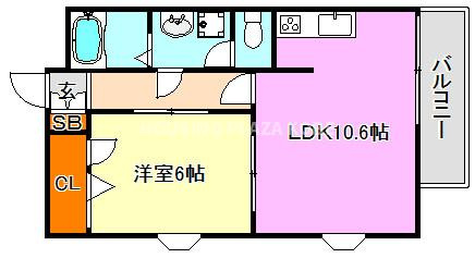 レディースゴールドハイツ　須磨駅の賃貸情報の間取り