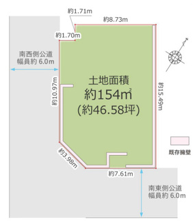 【土地図】 | 鹿の子台北町４丁目　売地 | 図面と現況が異なる場合は現況を優先します