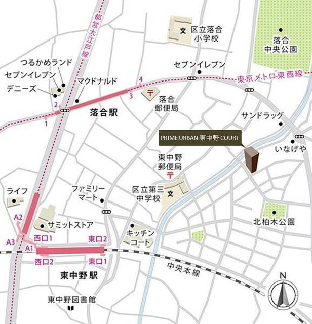ＰＲＩＭＥ　ＵＲＢＡＮ　東中野　ＣＯＵＲＴの地図