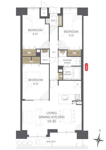 【間取り】ファミールハイツ上野芝Ⅱ番館 