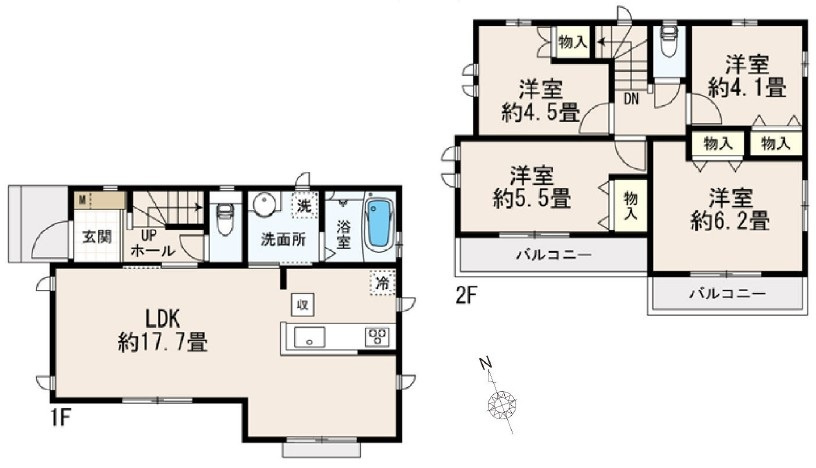 西東京市柳沢3丁目　新築一戸建　西武新宿線　西武柳沢の間取り
