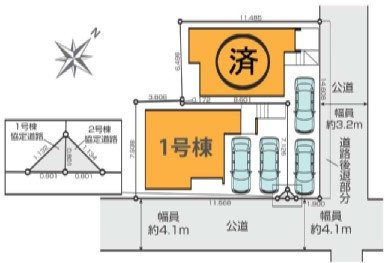 藤沢市鵠沼海岸3丁目　新築戸建の区画図|1号棟◇