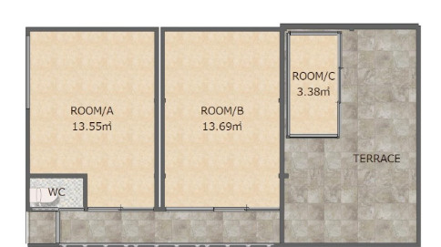 大津市浜町の店舗事務所の間取り