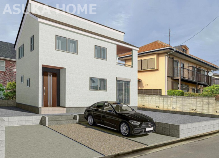 横浜市緑区東本郷３丁目　新築 戸建ての外観|閑静な住宅地で子育て家族に◎毎日のお散歩も快適な緑に恵まれたエリアでゆとりある住環境が整っています。