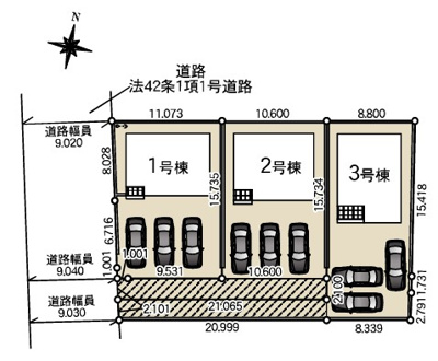 【区画図】 | Cradle garden吉見町東野第20　新築住宅