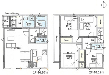 平塚市田村1丁目  新築戸建　の間取り