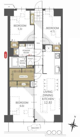 ハイツ越谷の間取り