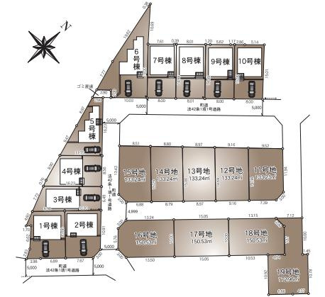 宮代町百間第８　新築一戸建て　05　クレイドルガーデンの区画図|全10棟