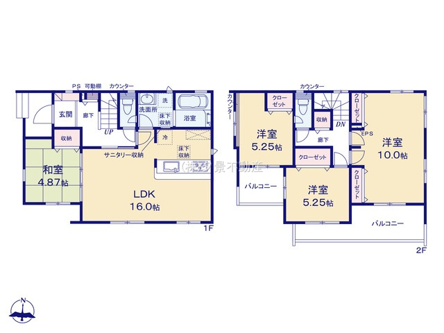 《仲介手数料無料》緑区大字三室89-17(全1戸)新築一戸建てブルーミングガーデンの間取り