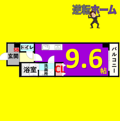 シーム・ドエル筒井　名古屋市賃貸　仲介手数料無料の間取り