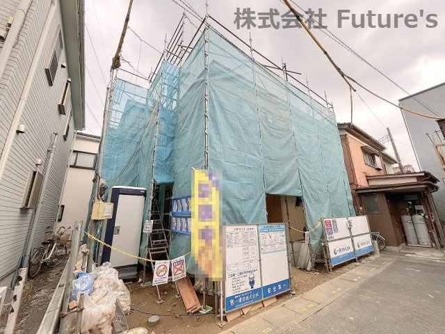 八潮市木曽根　新築戸建　全1棟の外観|現地の写真になります。