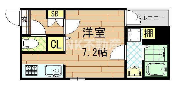 【間取り】 | ハーモニーテラス御厨中（八戸ノ里賃貸） | 間取りです