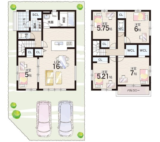 野洲市永原　第1期　新築一戸建ての間取り|1号地