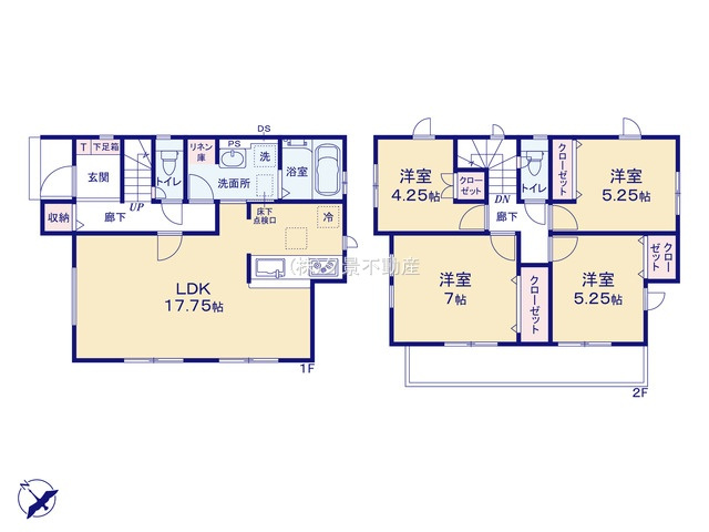 《仲介手数料無料》上尾市大字原市4122-5新築一戸建てグラファーレの間取り
