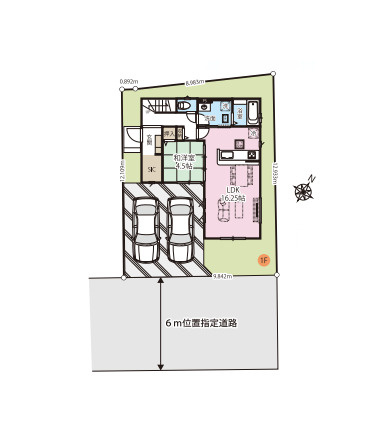 さいたま市内野本郷　5期　新築一戸建て　グラファーレ　01の区画図|1号棟