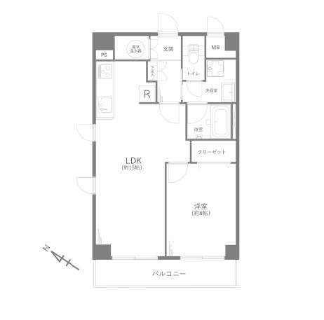 初台スカイレジテルの間取り|南西向き角部屋　１LDK 46.75㎡
