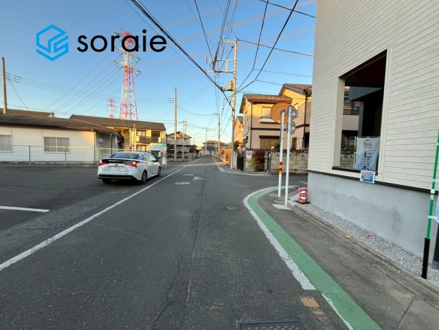 川越市小室　新築戸建　ブルーミングガーデンの前面道路含む現地写真|1月31日撮影