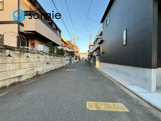 川越市小室　新築戸建　ブルーミングガーデンの前面道路含む現地写真|1月31日撮影