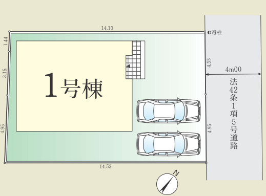 富士見市上沢１丁目の新築一戸建の区画図