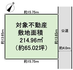 【土地図】 | 川越市笠幡　建築条件なし売地　JR川越線『笠幡駅』徒歩17分　【霞ヶ関小学区】