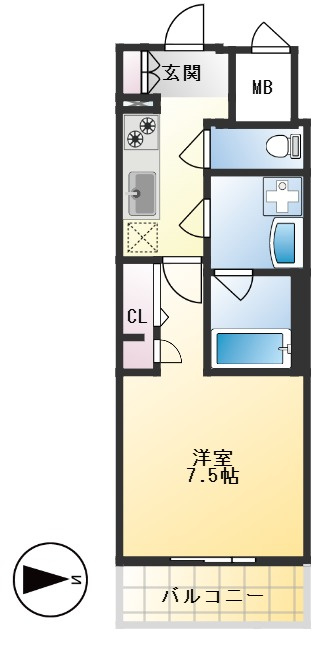 S-RESIDENCE江坂Alegriaの間取り