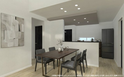 【完成予想図】 | 【ダイニング　イメージパース】
※画像は設計図面を基に作成したイメージです。