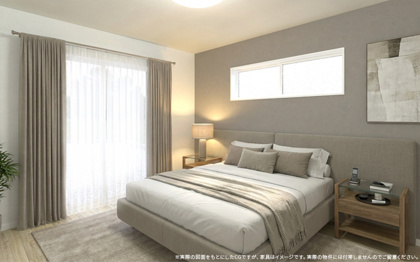 【完成予想図】 | 【主寝室　イメージパース】
※画像は設計図面を基に作成したイメージです。